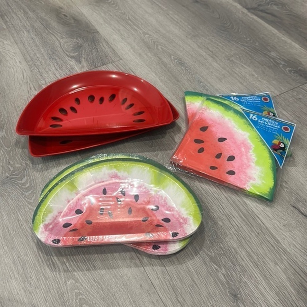 Summer Watermelon Disposable Party Dining BBQ Party Plates Napkins